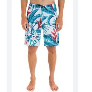 NWT Hurley Mens Boardshorts Swim Tie Waist Phantom 20" Tropical Blue Size 26 SM